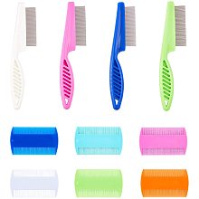 Plastic Flea Combs, Cat Dog Pet Grooming Fine Tooth Hair Combs, Mixed Color, 10pcs/set