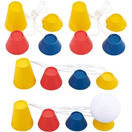 CHGCRAFT 4 Sets Rubber Winter Golf Tee Durable Plastic Golf Tee Set with Different Heights Mixed Color for Frosty Days Hard Ground Home Driving Range Mat Training Practice Kits, 18~19x11.5~37MM