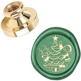 CRASPIRE Wax Seal Stamp Head Replacement Christmas Tree Removable Sealing Brass Stamp Head Olny for Creative Gift Envelopes Invitations Cards Decoration