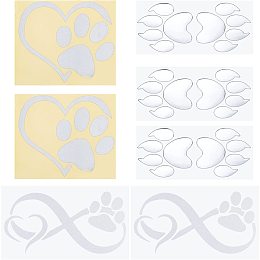 SUPERFINDINGS 7Pcs 3 Styles Dog Paw Car Stickers Bear Paws Car Decals PVC Self Adhesive Sticker Footprint Plastic Sticker for Car Truck SUV RV Trailer Wall Decoration