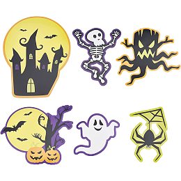 GORGECRAFT 12PCS Large Halloween Colorful Cut-Outs Halloween Pumpkin Bat Ghost Cutouts Cut Outs Bulletin Trick Treat for Bulletin Board Classroom Decoration School Home Halloween Party