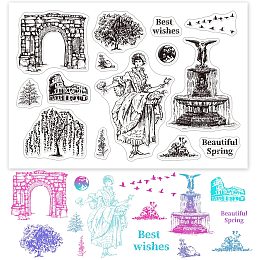 GLOBLELAND Roman Style Silicone Clear Stamps European Women Transparent Stamps for Birthday Valentine's Day Cards Making DIY Scrapbooking Photo Album Decoration Paper Craft