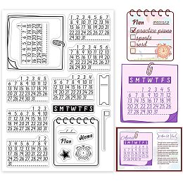 PandaHall Elite Calendar Clear Stamp, Planner Silicone Stamp Cards Rubber Stamps Transparent Stamps Seal Paper Stamps for Card Making Photo Album Decoration DIY Scrapbooking 6.2x4.3inch