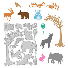 GLOBLELAND Carbon Steel Cutting Dies Stencils, for DIY Scrapbooking/Photo Album, Decorative Embossing DIY Paper Card, Animal Pattern, 14x10.9x0.08cm