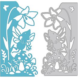 GLOBLELAND Flowers Edge Border Metal Cutting Dies Die Cuts for DIY Scrapbooking Wedding Birthday Valentine's Day Cards Making Album Envelope Decoration,Matte Platinum