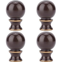 BENECREAT 4 Packs Ball Lamp Finials, 1-1/2 Inch Black Alloy Knob Lamp Shade Finial Decoration Accessories, Fit 1/4-27 Inch Threaded Base Connect to Lamp Harp for Table Lamps, Floor Lamps