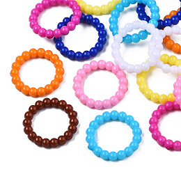 Honeyhandy Opaque Acrylic Linking Rings, Bumpy Round Ring, Mixed Color, 19x3mm, Inner Diameter: 13mm, about 1300pcs/500g