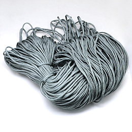 Honeyhandy 7 Inner Cores Polyester & Spandex Cord Ropes, Solid Color, for Rope Bracelets Making, Gray, 4~5mm, about 109.36 yards(100m)/bundle, 420~500g/bundle