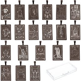 SUNNYCLUE 1 Box 20Pcs Stainless Steel Tarot Card Charms Tarot Pendants Bulk Dainty Retro Vintage Amulet Charm for Jewelry Making Charms Supplies Necklace Earring Keychain DIY Craft Good Luck Black