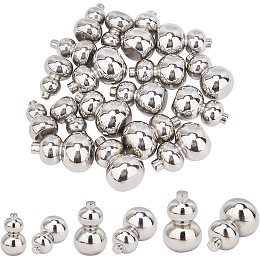 UNICRAFTALE 18Pcs 3 Sizes Calabash Beads 304 Stainless Steel Beads Undrilled/No Hole Gourd Shape Beads for DIY Chinese Feng Shui Home Decorations Ornaments Auspicious Car Pendant Birthday Gifts