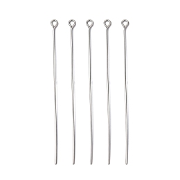 Honeyhandy 304 Stainless Steel Eye Pins, Stainless Steel Color, 65mm, Hole: 2mm, Pin: 0.7mm