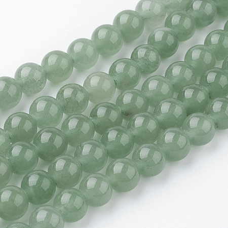 ARRICRAFT Natural Green Aventurine Bead Strands, Round, 8~8.5mm, Hole: 1mm, about 45~47pcs/strand, 14.9 inches(38cm)