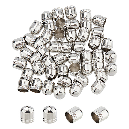 Unicraftale 304 Stainless Steel Cord Ends, End Caps, Stainless Steel Color, 10x9mm, Hole: 2mm; inner diameter: 8mm, 50pcs/box