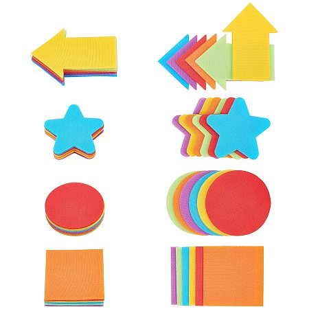 Star & Square & Arrow & Spot Shape Markers Carpet Markers, Sitting Spots Nylon Hook and Loop, Mixed Color, 100x2mm