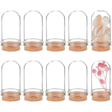 BENECREAT 20 Pack Glass Jars Bottles 9ml Dome Cloche Cover Decoration Bottles with Cork Stoppers for Party Favors, Arts and Small Projects