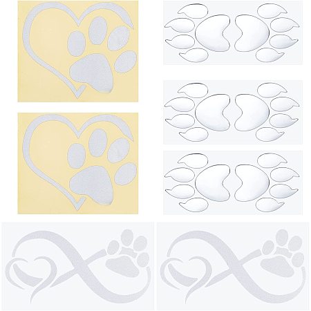 SUPERFINDINGS 7Pcs 3 Styles Dog Paw Car Stickers Bear Paws Car Decals PVC Self Adhesive Sticker Footprint Plastic Sticker for Car Truck SUV RV Trailer Wall Decoration