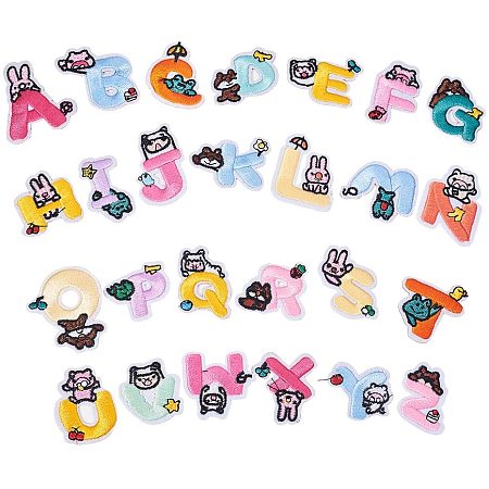 Arricraft 26 pcs Cloth Iron On/Sewing on Patches Letter from A to Z Embroidered Patches for Hat Jackets Backpacks Jeans Clothes Shoes Applique DIY Accessory