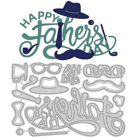 GLOBLELAND Father's Day Cutting Dies Hat Tie Beard Pipe Glasses Die Cuts for DIY Scrapbooking Festival Greeting Cards Making Paper Cutting Album Envelope Decoration
