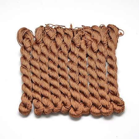 Honeyhandy Braided Polyester Cords, Sienna, 1mm, about 28.43 yards(26m)/bundle, 10 bundles/bag