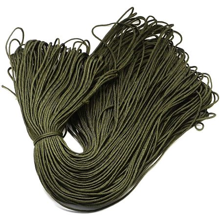 Pandahall Elite 100m 2mm Parachute Rope Paracord Polyester Ropes Spandex Accessory Cord Rope Multipurpose for Bracelets Making DarkOliveGreen