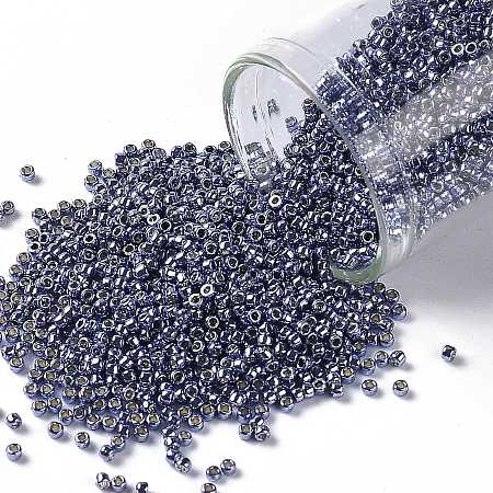 TOHO Round Seed Beads, Japanese Seed Beads, (PF567) PermaFinish Purple Metallic, 15/0, 1.5mm, Hole: 0.7mm, about 3000pcs/bottle, 10g/bottle