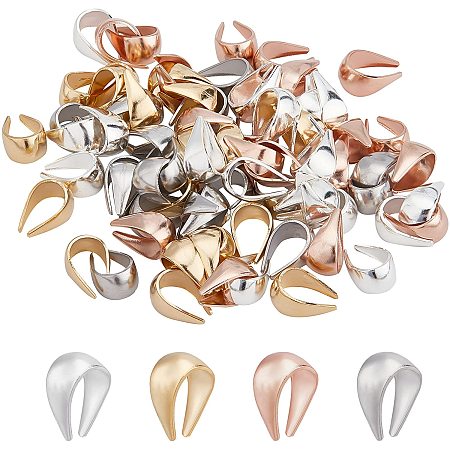 UNICRAFTALE 80pcs 4 Colors Metal Pinch Bails Stainless Steel Snap on Bails Pendant Clasps Connectors for DIY Jewelry Making 8.5mm Long