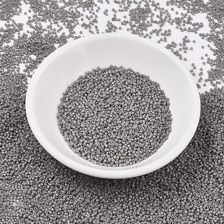 MIYUKI Delica Beads, Cylinder, Japanese Seed Beads, 11/0, (DB2367) Duracoat Opaque Dyed Seal Gray, 1.3x1.6mm, Hole: 0.8mm; about 2000pcs/10g