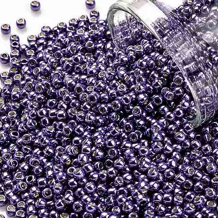 Honeyhandy TOHO Round Seed Beads, Japanese Seed Beads, (567) Galvanized Lilac, 11/0, 2.2mm, Hole: 0.8mm, about 1103pcs/10g