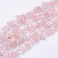 Arricraft Natural Rose Quartz Stone Bead Strands, Chip, Misty Rose, 4~10x4~6x2~4mm, Hole: 1mm, about 320pcs/strand, 31 inches