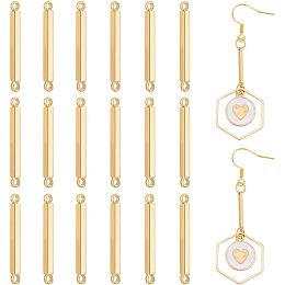 BENECREAT 20PCS 18K Gold Plated Bar Link Connectors 35x2mm Cuboid Brass Links Connectors Pendant Charms for Bracelet Necklace Jewelry Making, Hole: 1mm