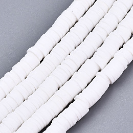 Sale 6mm Champagne Heishi Bead Strands, Flat Round Polymer Clay