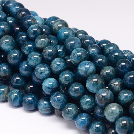 ARRICRAFT Natural Apatite Beads Strands, Round, 10mm, Hole: 1mm, about 40pcs/strand, 15.7 inches