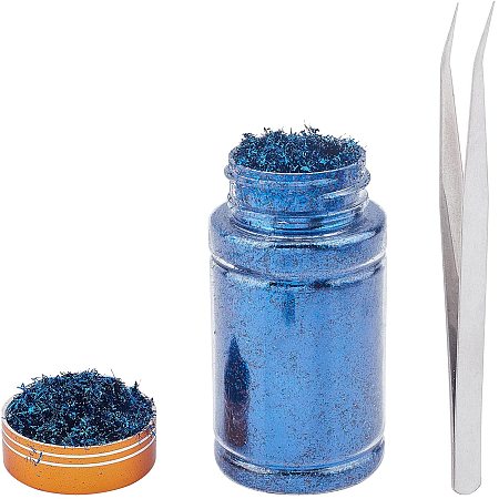 Foil Chip Flake, Nail Art Decoration Accessories, Blue, Bottle: 87x46mm, 1 bottle