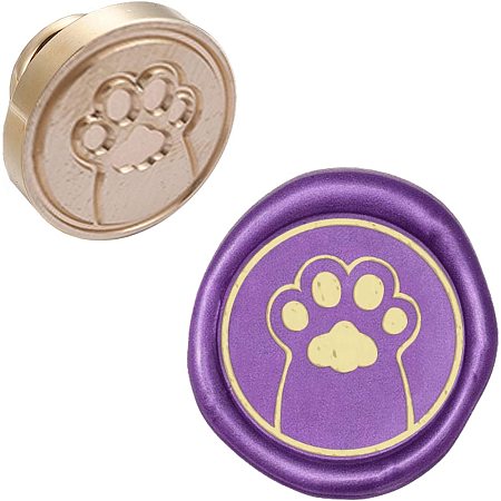 CRASPIRE Paw Prints Wax Seal Stamp Head Animal Puppy Cat Footprint Replacement Sealing Brass Stamp Head Olny for Envelope Invitations Wedding Wine Package Scrapbooks Party Greeting Cards