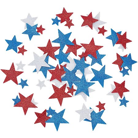 NBEADS 350 Pcs Foam Wall Stickers, Star Stickers Self-Adhesive Glitter Star Foam Sticker Independence Day Star Stickers for DIY Art Craft Projects Independence Day Decor Accessories