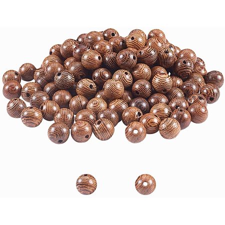 PandaHall Elite 500pcs Wood Beads for Jewelry Making Supplies, 8mm Dark Brown Wooden Beads for Jewelry Making Adults, Round Assorted Craft Wood Beads for Bracelets Crafts and Macrame Bead Necklace