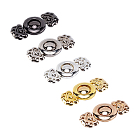 Olycraft Alloy Interlocking Clasps, with Rhinestone, Auspicious Clouds, Mixed Color, 12.5x27mm; 4sets/color, 20sets/box
