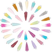 SUNNYCLUE 1 Box 32Pcs Resin Unicorn Horn Charms Unicorn Charm Beads Glitter Unicorn Horn Charm Loose Beads for DIY Party Favor Decoration Crafts Bracelet Necklace Earrings Jewelry Making Findings