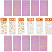 Glitter Self Adhesive Hot Stamping Stickers, DIY Gift Hand Account Photo Frame Album Decoration Sticker, Mixed Color, 175x85mm; 22sheet/set