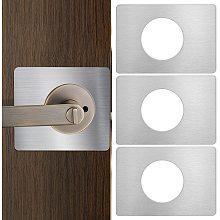 CHGCRAFT 4Pcs Door Reinforcement Plate Door Lock Repair Plate Stainless Steel Door Knob Lever Deadbolt Fixing Filler Repair Backplate, 130x90x1mm, Hole: 55mm