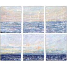 SUPERDANT 6pcs Abstract Canvas Wall Art Prints Ocean Painting Coastal Artwork Abstract Coastal Sunrise Landscape Posters Unframed Seascape Picture for Home Living Room Bathroom Office Decorations