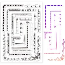 GLOBLELAND Corners Silicone Clear Stamps Transparent Stamps for Festival Birthday Valentine's Day Cards Making DIY Scrapbooking Photo Album Decoration Paper Craft