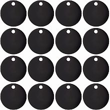 BENECREAT 20Pcs Black Flat Round Stamping Blank Tags 1.2 Inch Aluminum Tags with Hole for Bracelet Jewelry Making 0.04 Inch Thickness