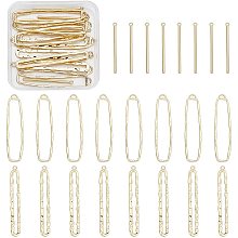 CHGCRAFT 24Pcs Strips Pendants Charms Rectangle Bar Connectors Charms for Bracelet Necklace Jewelry Making