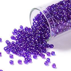 TOHO Round Seed Beads, Japanese Seed Beads, (994) Gilt Lined AB Crystal, 8/0, 3mm, Hole: 1mm, about 222pcs/10g  ( X-SEED-TR08-MKA )