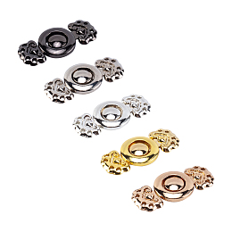 Olycraft Alloy Interlocking Clasps, with Rhinestone, Auspicious Clouds, Mixed Color, 12.5x27mm; 4sets/color, 20sets/box