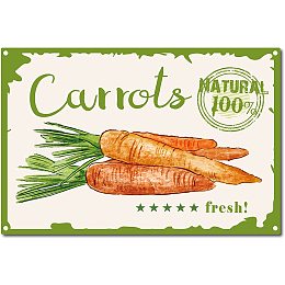 CREATCABIN Retro Vintage Tin Sign Carrot 100% Natural Metal Wall Decor Decoration Art Mural for Home Garden Kitchen Fruit Shop Bar Pub Livingroom Plaque Poster 12 x 8inch