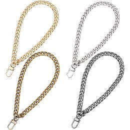 WADORN 4 Colors Wrist Chain Strap for Wallet Clutch Bag, 8.3 Inch Flat Metal Chain Keychain Wristlet Coin Bag Holder Key Ring Lanyard with Swivel Clasps Replacement Strap for Pochette Cellphone Purse