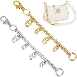 WADORN 2 Colors Alloy Purse Chain Extender, 8.46 Inch Short Handbag Chain Replacement Shoulder Bag Decoration Chain Charm for Women's Clutch Crossbody Purse Satchel