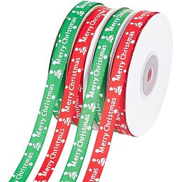 NBEADS 100 Yards x 3/8 Inch Single Side Ribbon, 4 Rolls Flat Polyester Ribbon Holiday Grosgrain Ribbon for Christmas, Wedding, Gift Wrapping, Hair Bows, Flower Arranging, Home Decorating